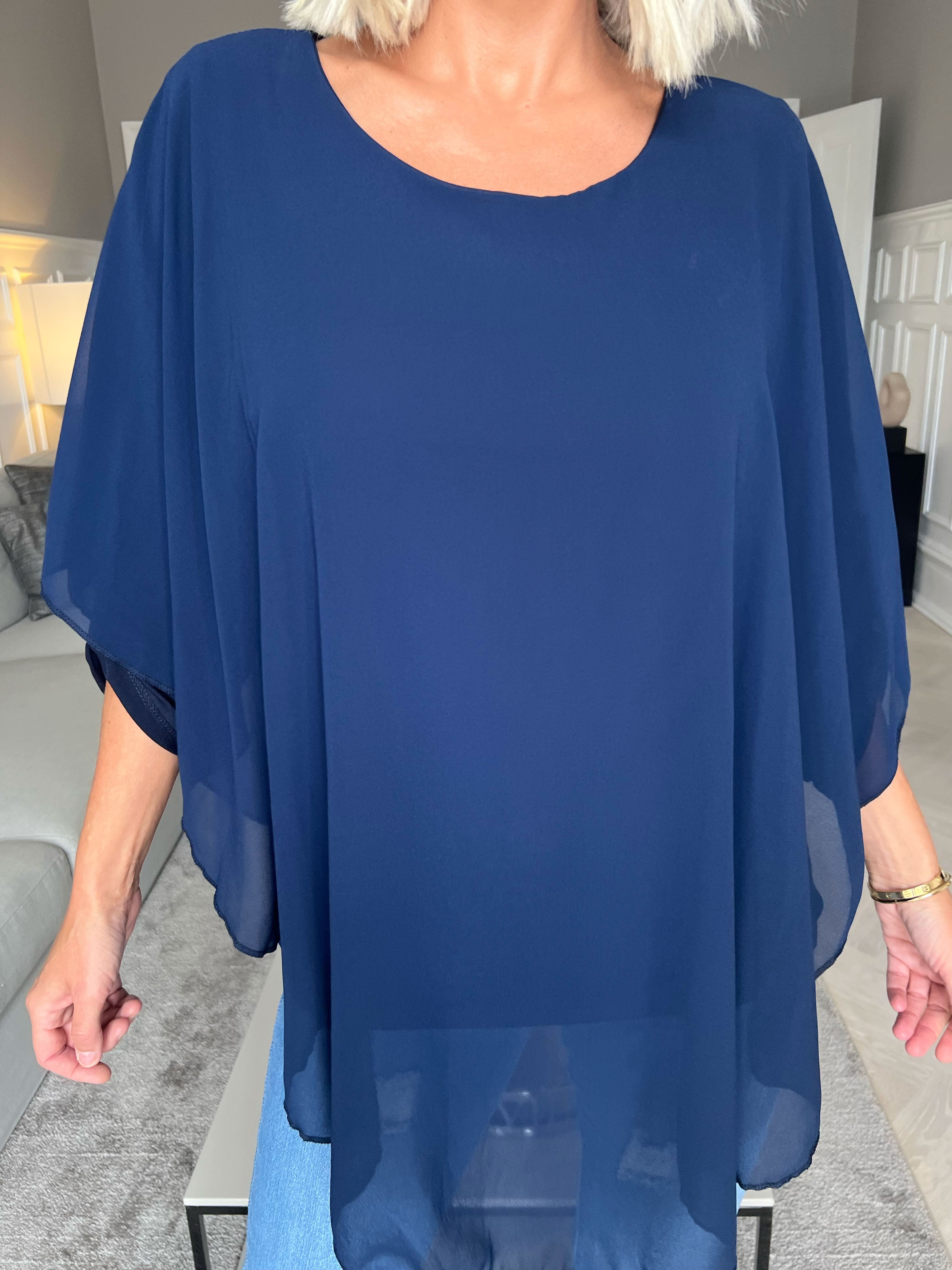 Kenya Shirt - Tunika med chiffonglager